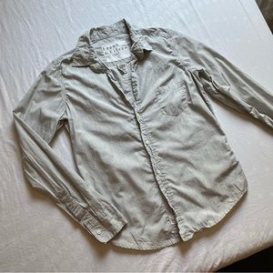 Frank & Eileen grey striped cotton button up long sleeve shirt